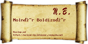Molnár Boldizsár névjegykártya